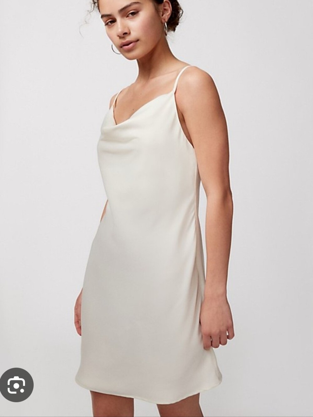 Urban Outfitters Cream White Mallory Cowl Mini Dress (size S)